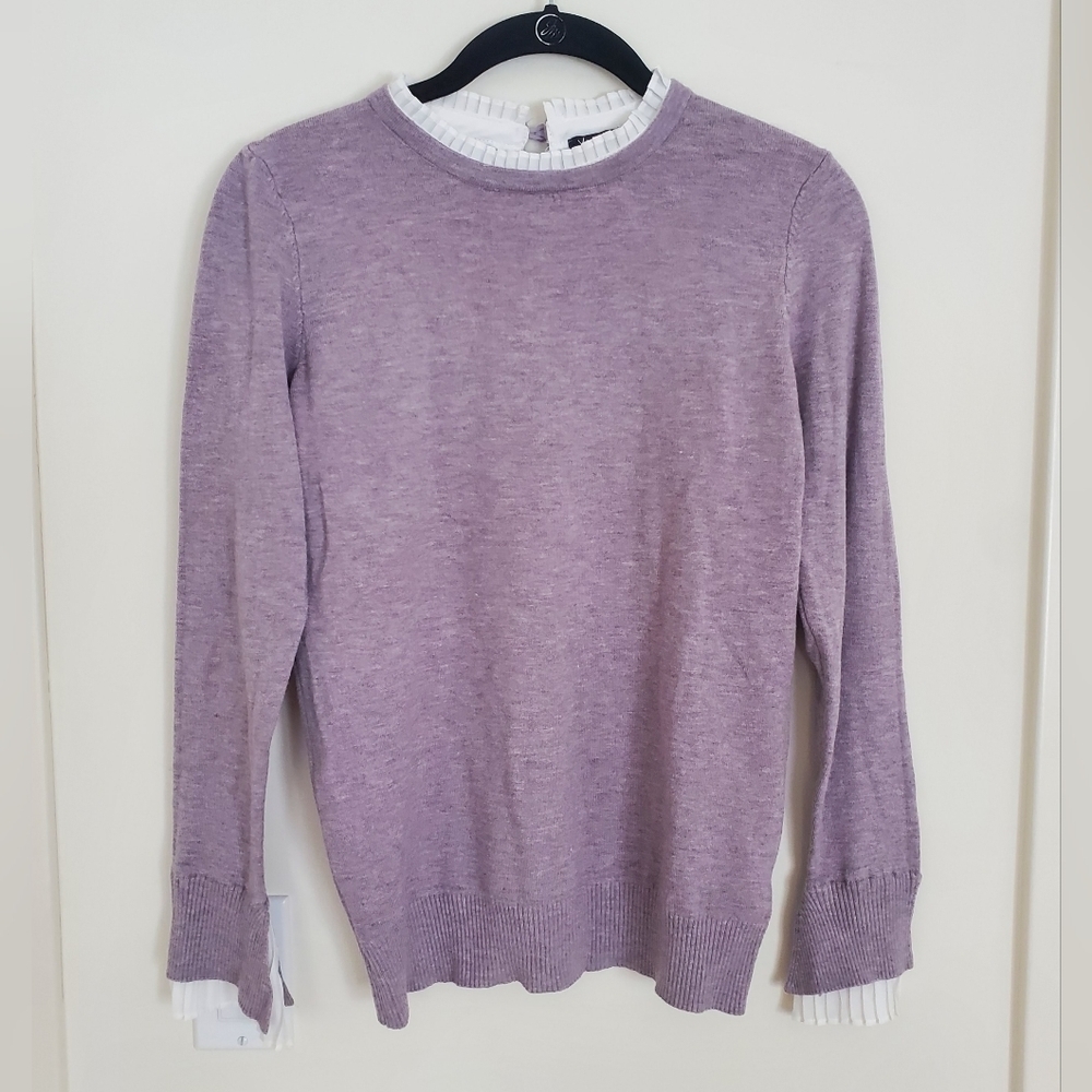 Vila Milano Pleated Collar and Cuff Sweater NWOT
